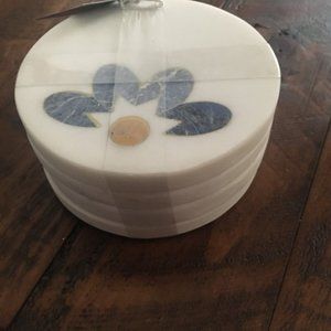 Pier 1 NEW marble style beverage coasters (set of 4)--lrg qtys